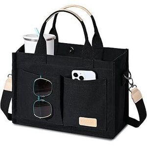 Canvas Tote Bag For Women Crossbody Work Purse With Pockets Top Handle Handbag